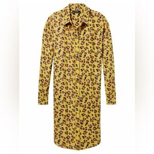 Maison Scotch Scotch & Soda Leopard Shirt Dress Mustard Yellow size XSmall